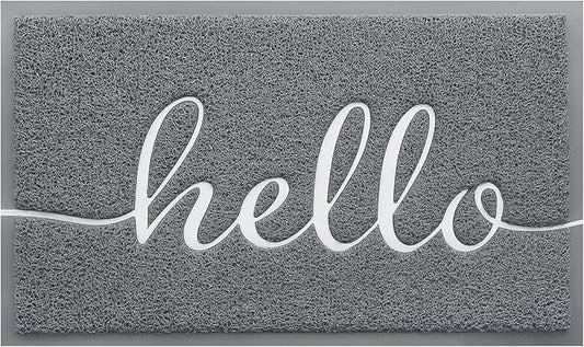 Door Mat (36"x24",Grey) Welcome Mat Low Profile Front Doormat Indoor Outdoor Door Non Slip Rugs for Entryway, Patio, High Traffic Areas