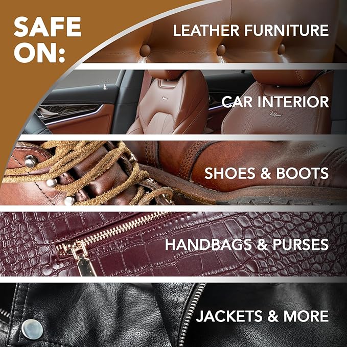 Weiman Leather Cleaner and Conditioner for Furniture - Cleans Conditions and Restores Leather Surfaces - UV Protectants Help Prevent Cracking or Fading of Leather Car Seats, Shoes, Purses