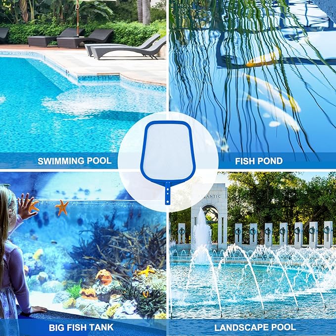 Pool Skimmer - Pool Skimmer Net for Cleaning, Pool Leaf Skimmer Net with Fine Mesh Reinforced Frame, Hot Tub Skimmer Net Filters Out Debris