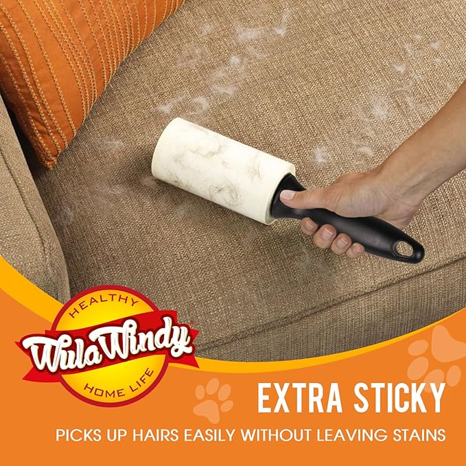 WulaWindy Lint Roller for Pet Hair, Extra Sticky Lint Rollers Pet Hair Remover for Clothes, Work Great on Pet Hair Value Pack (4 Pack)