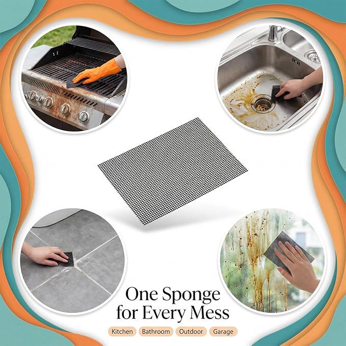 15Pcs Mesh Cleaning Screens for Toilets Flexible Scrubbing Pads Bowl Screens 5.5" x 4" Toilet Ring Remover Mesh Pads for Bowls Griddle Household Stain Calcium Deposits Remove Grills Carbon Rust Scale