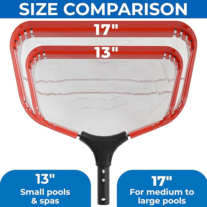 ProTuff 17" Silt Net Pool Skimmer for PROS – “490 Promise” Unlimited Unconditional Replacement – Ultra-Durable Ultra Fine Net for Silt – Heavy-Duty Aluminum Frame, EZ-Clip & Deep Bag for Cleaning