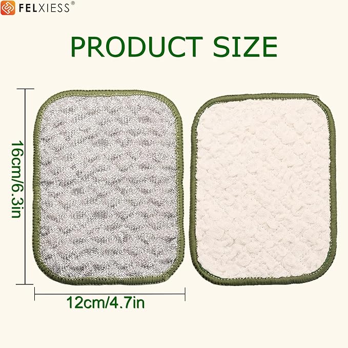 2026 New Double Side Non Scratch Wire Dishcloths,Multipurpose Wire Dishwashing Rags for Wet and Dry, Reusable Metal Dish Cloth,Wire Miracle Cleaning Cloths for Kitchen(Silver 6Pcs)