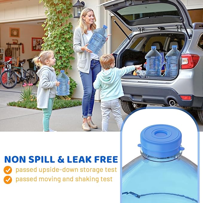 Myvision Reusable 3-5 Gallon Water Jug Caps, Secure Cap for Water Dispenser,No Spill Silicone Replacement Cap,Suitable for bottle mouths with diameters ranging from 1.89 to 2.16 inches (8)