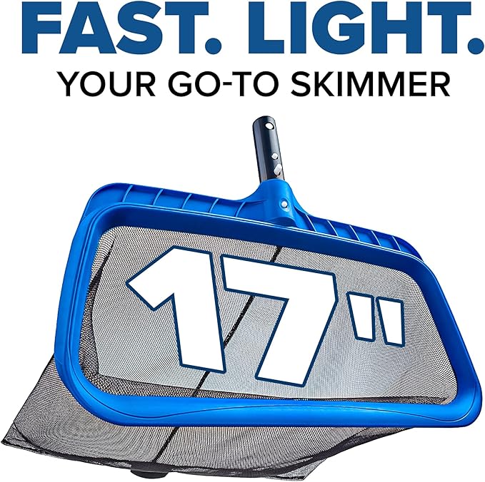 Pool Skimmer Net for Leaves - Leaf Rake for Pool Cleaning // Swimming Pool Leaf Net - Heavy Duty, Reinforced Frame, Large Capacity Pool Rake // The Ultimate Pool Rake for Pools (Pole Sold Separately)