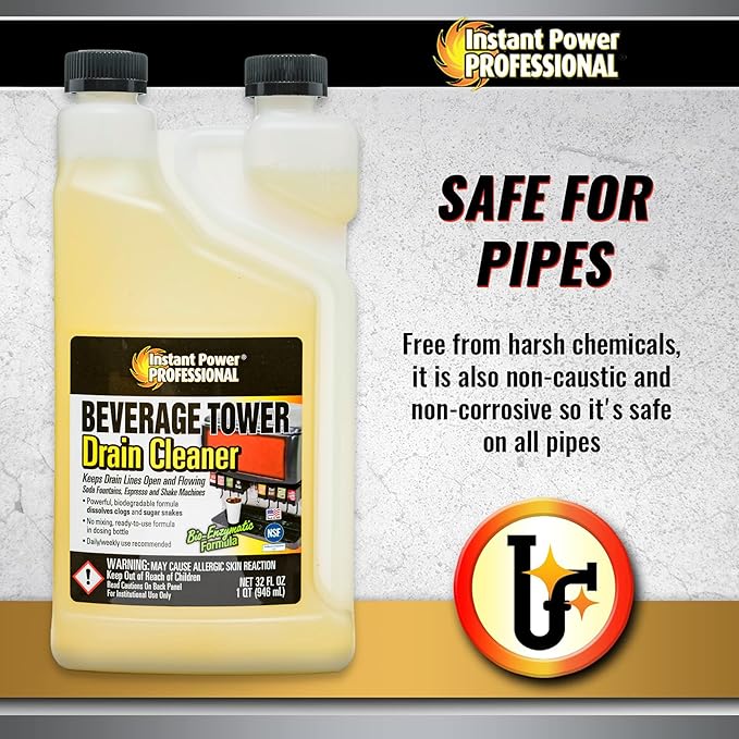 Instant Power Professional Beverage Tower Drain Cleaner, 32 Fl Oz, 12 Pack