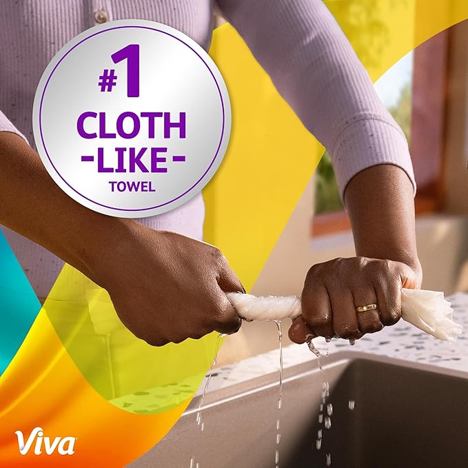 Viva Signature Cloth Paper Towels, Task Size, 12 Family Triple Rolls, 141 Sheets per Roll (Packaging May Vary)