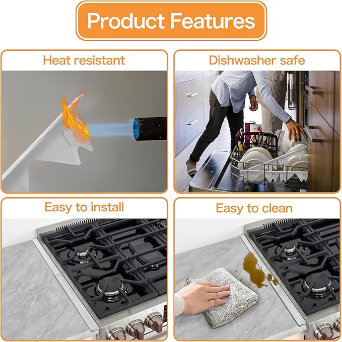 Stove Gap Covers Stainless Steel (2 Pack),Stove Gap Filler,Range Trim Kit,Oven Gap Filler,Heat Resistant and Easy Retractable Length 13.8" to 27.5",Width 0.79",Silver