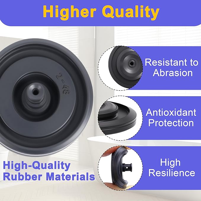 6 Pack Toilet Fill Valve Seal Replacement for Kohler 83143 - Compatible with Fluidmaster 200/242/400/747 Models - Durable Rubber Diaphragm Assembly for DIY Leak Prevention & Tank Repair