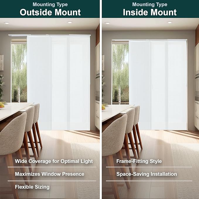 CHICOLOGY Sliding Door Blinds , Sliding Glass Vertical Blinds for Patio Doors , Room Divider , Ballroom White (Light Filtering) W:46-86 x H: 0-96 inch