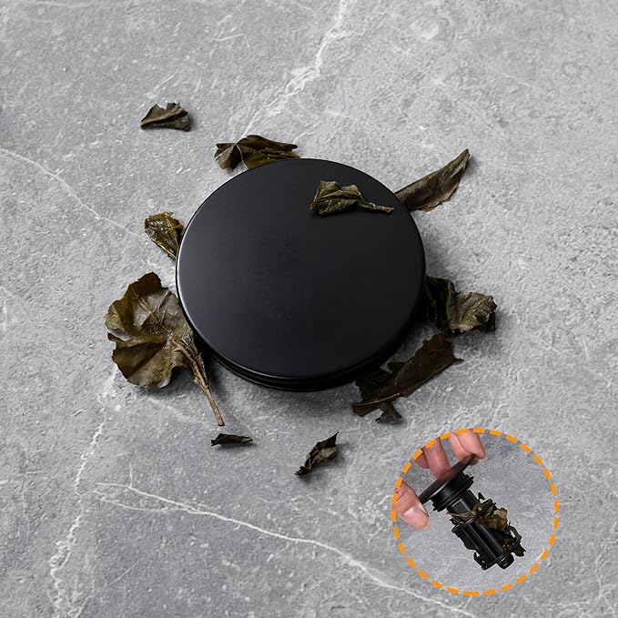 Vessel Sink Drain Without Overflow, Plastic Bathroom Pop up Sink Drain Fit for 1 3/4 Inch Vessel Sink, Built-in Anti Clogging Sink Stopper, Matte Black