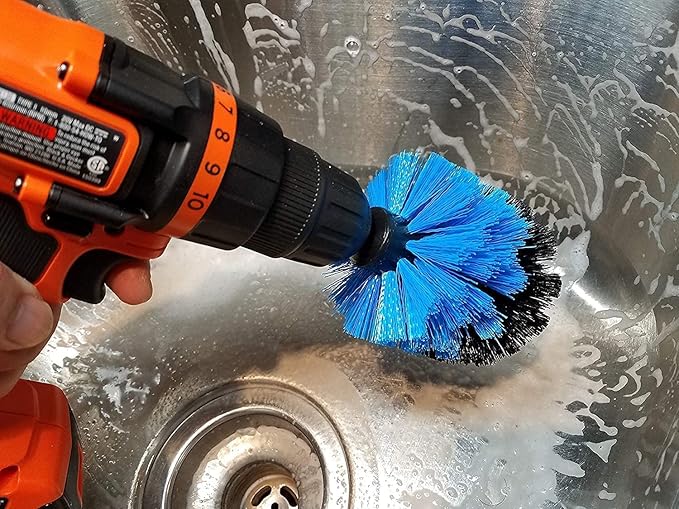 2-Pack Cone Drill Powered Brush Attachment for Cleaning Bathrooms, Kitchens, Showers, Grout, Auto Detailing, Rims and More