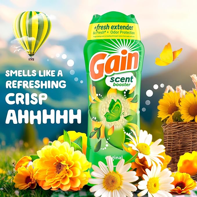 Gain In-Wash Laundry Scent Booster, Original Scent, 30.1 OZ, Fresh Extender + Odor Protection