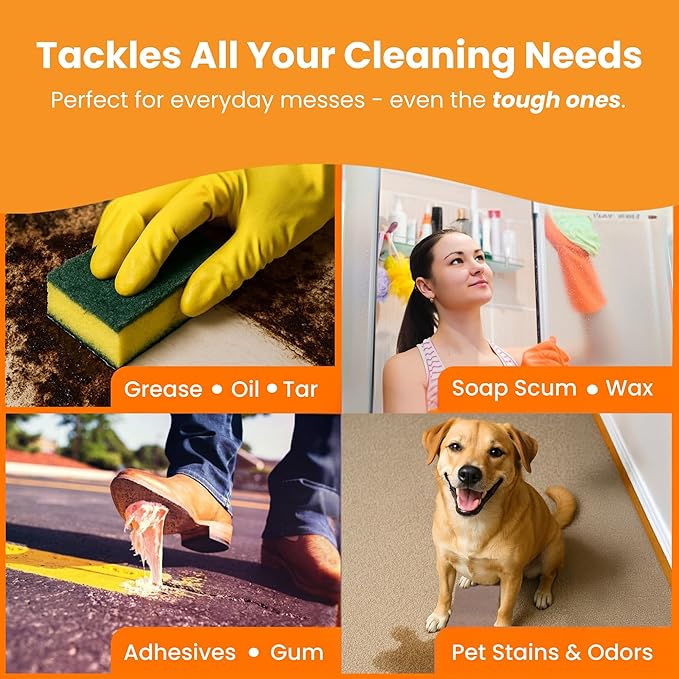 Citra Solv Concentrated Cleaner & Degreaser, Deodorizer, Paint & Adhesive Remover, for Home and Outdoor, Natural Orange Oil, Safe, Valencia Orange - 32 Fl Oz (2-Pack)