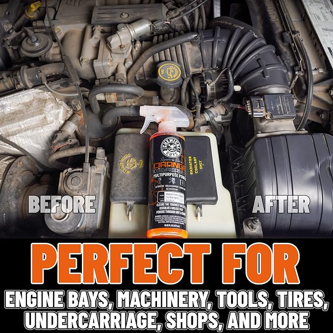 Chemical Guys Signature Series Orange Degreaser Spray - Heavy Duty All Purpose Cleaner for Engines, Tires, Undercarriages, Tools and More, Professional Strength, Breaks Down Grease, Oil & Grime,128 oz