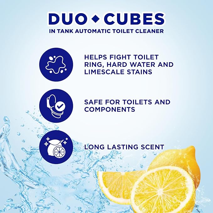 Soft Scrub In-Tank Toilet Cleaner Duo-Cubes, Lemon Fresh, Clear Water, 4 Ct, Cleans & Freshens, Helps Fight Toilet Ring, Hard Water & Limescale Stains