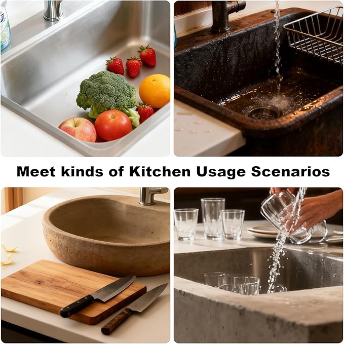 Kitchen Sink Drain Strainer,Stainless Steel 3-in-1 Pop-up Sink Stopper with Sealing Ring, Anti-Clog & Odor-Proof Drain Filter, Fits 3-1/2 Inch Sink Drain Holes, Easy Installation