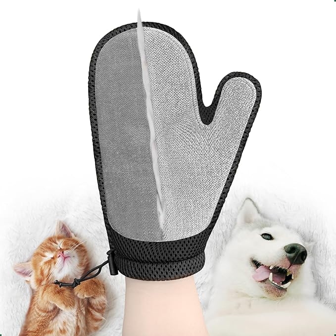 Double-Sided Pet Hair Remover Glove | Enhanced Electrostatic Adsorption | for Couch, Furniture, Carpet, Curtain Pet Fur Cleaner | Reusable Cat & Dog Hair Removal Tool