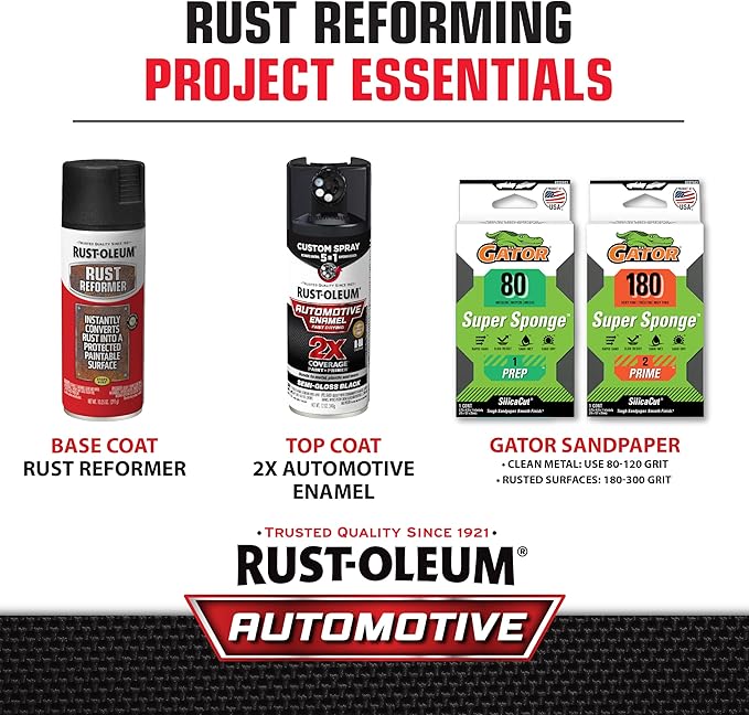 Rust-Oleum 248658 Stops Rust Reformer Spray Paint, 10.25 oz, Matte Black