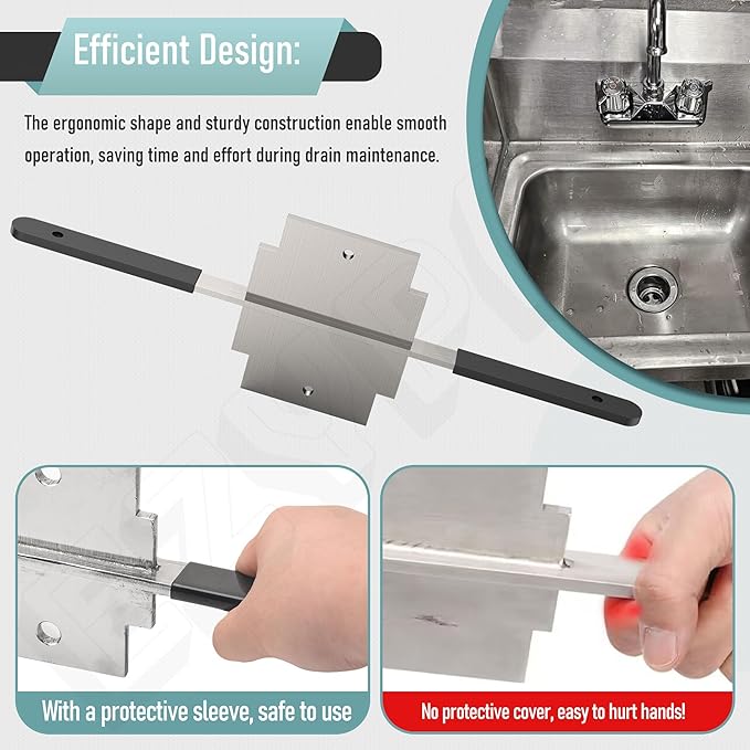 Waste Drain Tool for 3 Tier Sink in Commercial Kitchens, Fit Twist and Lever Waste Drains Drain Installation and Removal Tool
