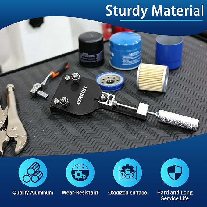 77750 Oil Filter Cutter Tool with Vise Jaw Plate, Oil Filter Cutter Cutting Tool for Filter Cutting Range 2-3/8" to 5" (Black)