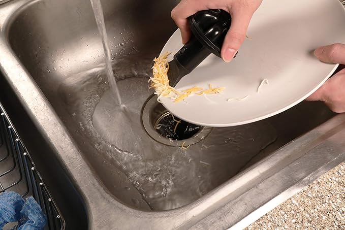 Danco 10762A | Disposal Genie II Garbage Disposal Strainer and Stopper, Kitchen Sink Drain Splash Guard with Food Scraper, Fuchsia, 1-Pack