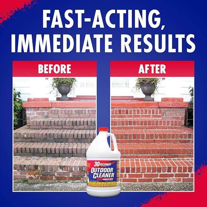 30 SECONDS Outdoor Mold & Mildew Cleaner & Stain Remover Concentrate | 128 fl. oz. | 2 Pack