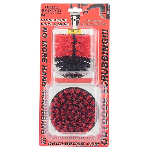 Outdoor Cleaning Supplies - Stiff Bristle Scrubber Kit for Home Use - Concrete, and Brick Scrubbing Tools - Headstone Restoration Brush Kit - Outdoor Grout and Siding Cleaning Brushes - Stiff Brushes