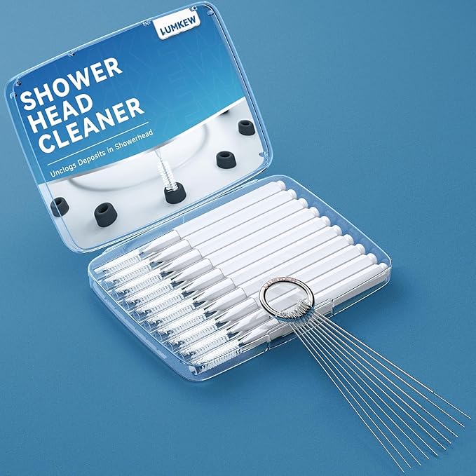 Multisize Shower Head Cleaner Tool, Shower Head Cleaning Brush Picks for Unclogging Small Hole, Functional Showerhead Clogger Removal with Storage Box for Tiny Nozzle Pore Gaps Printer Tubes