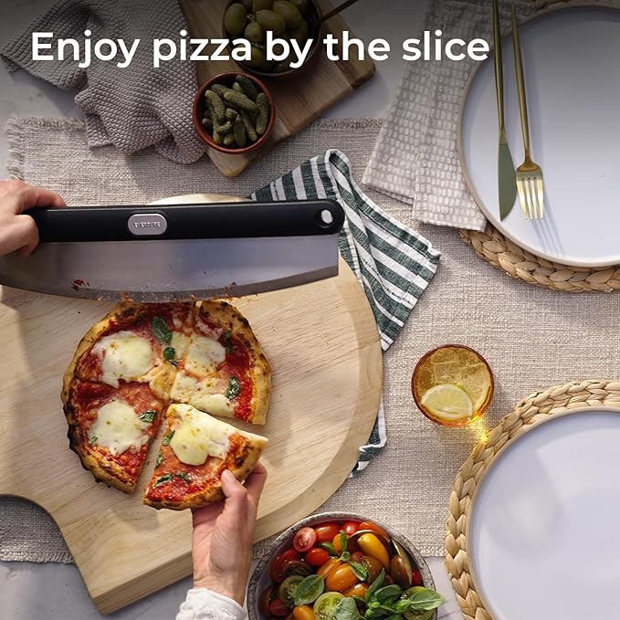 Everdure Pizza Rocker - Powerful One-Cut Stainless Steel Blade, Durable and Comfortable Grip, Dishwasher Safe – Ideal Pizza Cutter for Pizza Lovers, Chefs, Cooks, Bakers