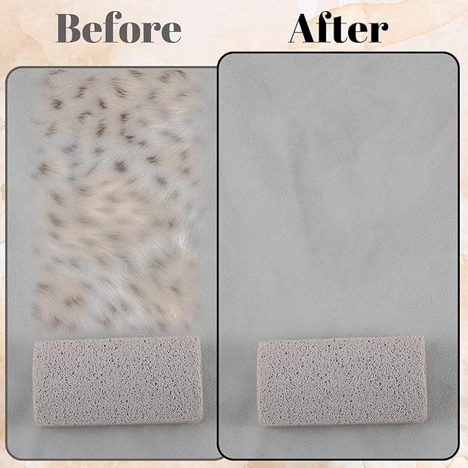 2 Pcs Pet Hair Remover Pumice Dog Cat Hair Stone Quickly Removal Cleaning Pet Fur Stone Reusable Upholstery Cleaner Rock Tool for Car Interior Couch Bedding Carpet Couch Furniture