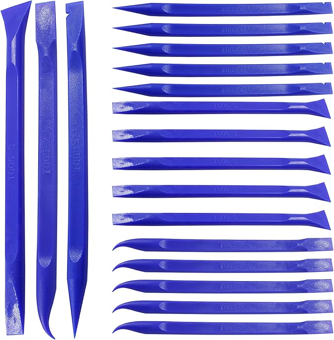 18Pcs Carbon Fiber Scraper Cleaning Tool Non-Scratch Plastic Multi-Purpose Stiff Scraper Pen-Shaped Scraper Tool for Paint, Stickers Label, Food, Tight Spaces, Crevices, Kitchen (Blue)