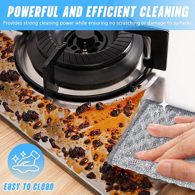 20PCS Four-Layer Non-Scratch Multipurpose Steel Wire Dishcloths - Reusable Quick-Dry Odor-Free Scrub Cloths for Dishes, Kitchen Cleaning Cloths for Cookware, Sinks, Stove Tops(7.87X7.87)