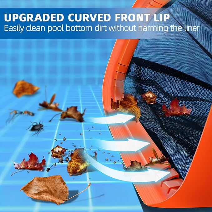 20.5'' Extra-Large Pool Net, Pool Skimmer Net with Double-Layer Netting Bag, Aluminum Frame, Deep Nylon Large Capacity Pool Cleaning Net, Leaf Skimmer Rake for Above Ground & In-ground Pools (No Pole)