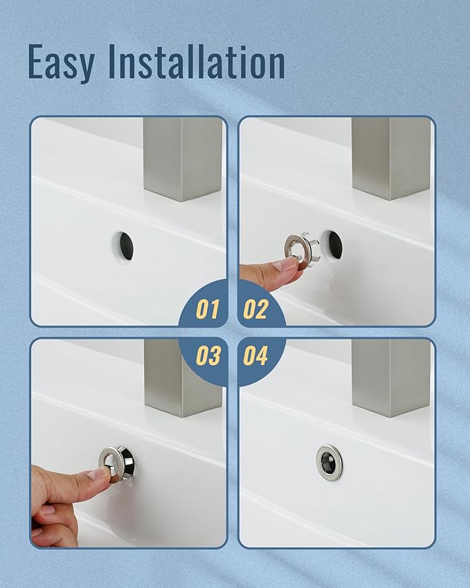 Sink Overflow Ring Brushed Nickel: ARCORA 2 Pack Solid Brass Bathroom Vessel Sink Overflow Cover Basin Trim Ring Hole Insert Caps