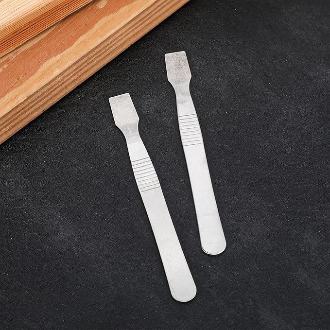 3Pcs Small Metal Scrapers Tool, Handy Non-Scratch Crevice Cleaning Tool Flathead Scraper Tools for Tight Spaces Multi-Purpose Label Scraper Perfect for Removing Oil Stains, Kitchen, Stains, Paint