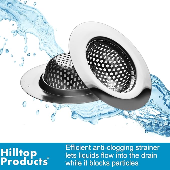 2 Pack - 2.75" Top / 1.5" Basket- Stainless Steel Bathtub Drain Strainer Cover Shower Hair Drain Catcher Sink Strainer Filter Basket for Bathroom