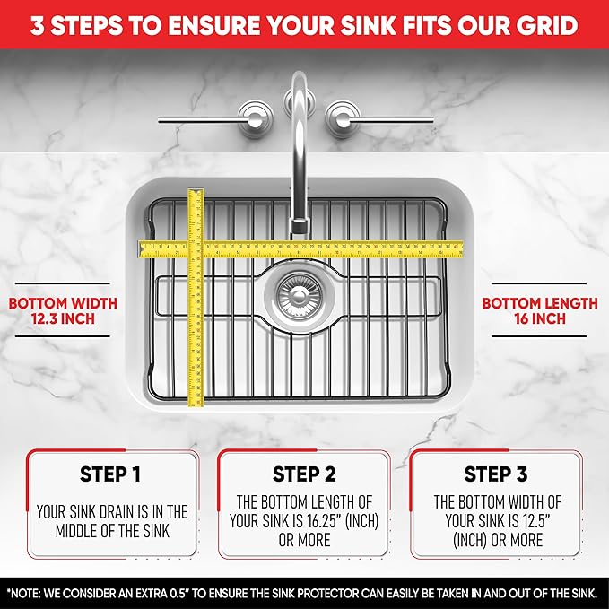 Better Houseware Sink Protectors for Kitchen Sink, Protective Metal Grid, 16x12.3x1 inches, Black Kitchen Sink Mat to Shield Sink Base from Scratches, Rust-Resistant Coating, 2 pack, M