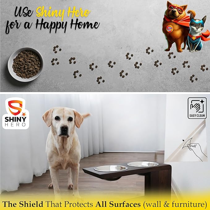 Clear Wall Protector Contact Paper - Self Adhesive Removable Film Kitchen Cabinet Liner Transparent Sheet Plastic Foil Backsplash Oil Waterproof Wallpaper Heat Resistant Furniture Door Scratch Cat Dog