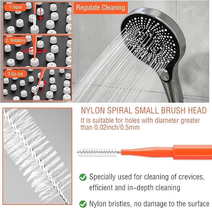 20PCS Shower Head Cleaner Picks,Shower Head Cleaning Brush Tool for Small Hole Gap Hole Anti-Clogging,Shower Cleaner Picks Fitting Nozzle Unclogger for Household Bathroom Shower Cleaning Brush