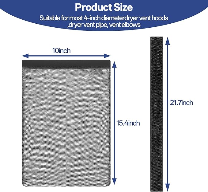 3 Pcs Dryer Lint Catcher, Dryer Vent Lint Catcher, Lint Trap Catcher for Dryer Vent, Lint Trap Catcher Dust Bag for Outdoor Indoor Dryer Vent
