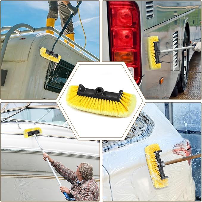 12" Car Wash Brush Head, Soft Bristle Scrub Brush, Large Durable Car Washing Brush, Wash Brushes for Vehicles, Auto, Truck, Boat, House Siding, Sweep Snow, Caravan, Solar Panel