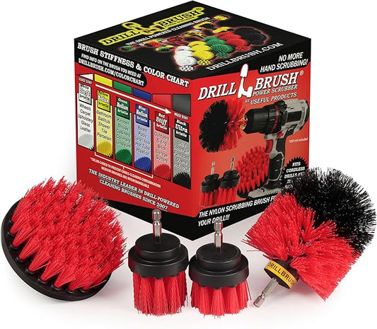 Outdoor Cleaning Supplies - Fountain and Patio Cleaning Brushes - Fire Pit - Scrub Brushes - Concrete Brush - Grout Cleaner - Granite Scrubbing Tool - Headstone Restoration Kit - Garden Statues Brush