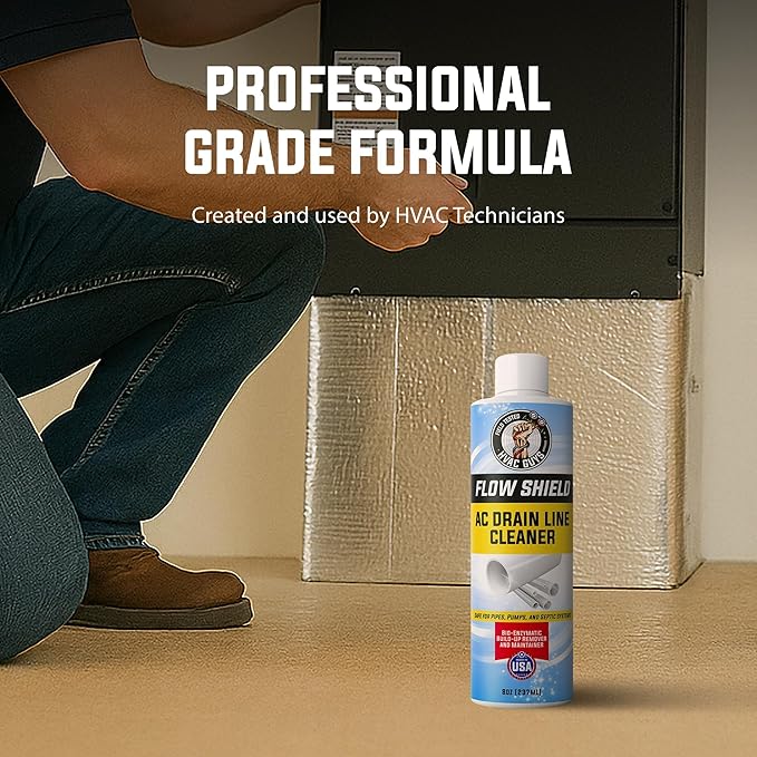 AC Drain Line Cleaner | Prevent Buildup and Overflow | 8oz - Up to 3 Months of Protection | Fast Acting & Long Lasting Bio-Enzymatic Formula