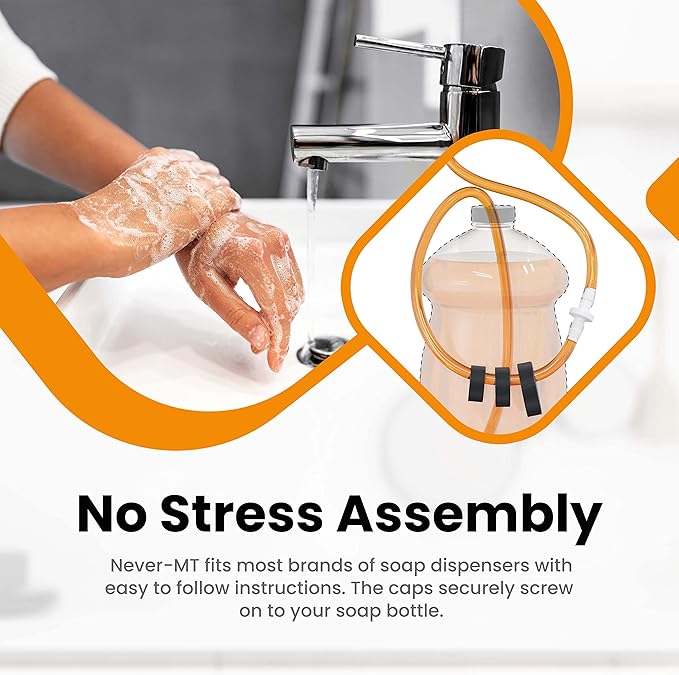 The Original Soap Dispenser Conversion Kit - Made in The USA - Kitchen Sink Extension Tube Kit - Never Fill The Little Bottle Again!