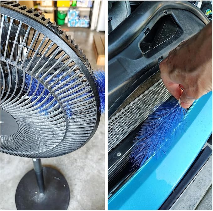 2 Pcs Zylphion Fan Cleaning Brush, Bendable Fan Cleaner Flexible Small Space Crevice Cleaning Tool Duster for Box Fan, Floor Fan, Stand Up Fan, Air Vent, Heater Vent, Car Interior