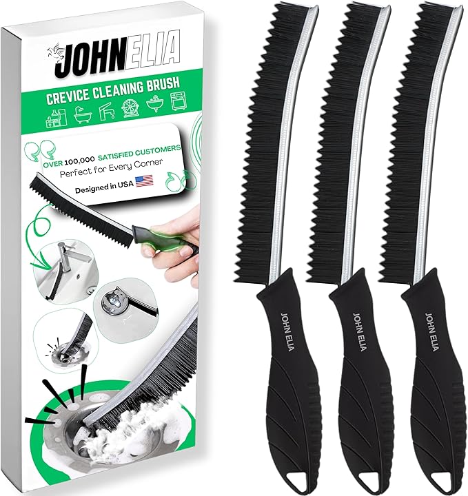 Hard Bristle Crevice Cleaning Brushes for Household use - Multifunctional Crevice Cleaning Tools for Housekeeping & Bathroom Cleaning Tools - Small Cleaning Brushes for Tight Spaces