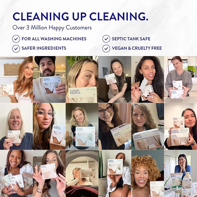 The Clean People Laundry Detergent Sheets - Laundry Soap - Ultra Concentrated, Recyclable Packaging, Stain Fighting - Spring Scent, 192 Pack