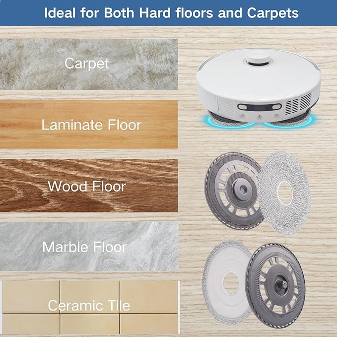 2 Mop pad Holders and 4 mop Pads,Replacement Accessories Compatible with Dreame X30 Ultra,X40 Ultra,X40 Master,L10s Pro Ultra Heat,L20 Ultra,L30 Ultra,L40 Ultra,MOVA P10 Pro Ultra,E30 Ultra