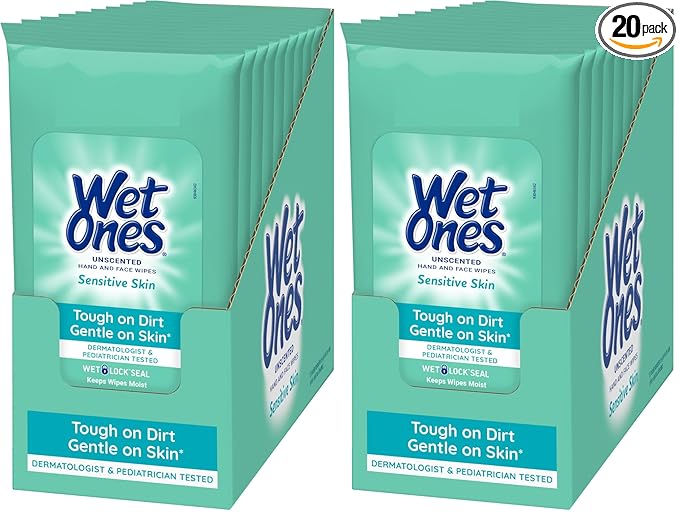 Wet Ones Hand Wipes, 20 Wipes (Pack of 20)
